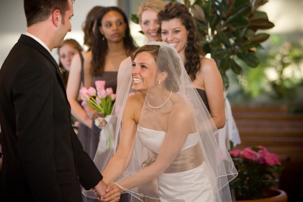 beautiful happy bride-real wedding photo by Seattle photographer J. Garner